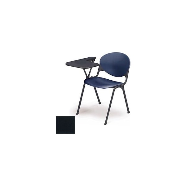 Designer Stacking Arm Chair Desk w/ Right Handed Tablet - Charcoal Seat & Back